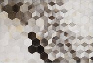 Sivý kožený koberec  160 × 230 cm  SASON, 202899 - Koberec