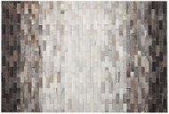 Kožený patchworkový koberec 140 x 200 cm hnědý a béžový DUTLAR, 236933 - Koberec