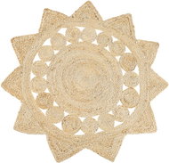 Kulatý koberec z juty o 120 cm béžový ARABAN, 245909 - Koberec