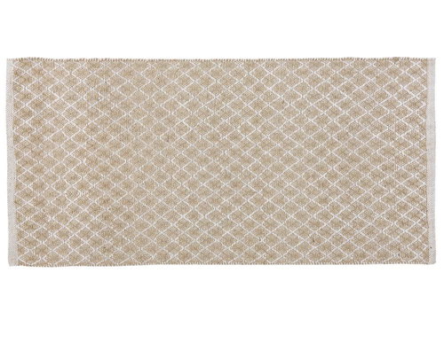 Koberec s kostkovaným vzorem 80 x 150 cm béžový AKBEZ, 264381 - Koberec - Main image