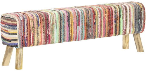 Lavice 160 cm vícebarevná textil chindi - Lavice - Main image