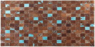 Hnědý kožený patchwork koberec 80x150 cm ALIAGA, 41431 - Koberec