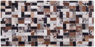 Hnědo-béžový kožený koberec 80x150 cm CESME, 74385 - Koberec