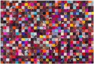 Pestrobarevný patchwork kožený koberec 200x300 cm ENNE, 127873 - Koberec