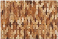 Kožený koberec patchworkový 140 x 200 cm hnědý DIGOR, 222366 - Koberec