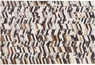 Koberec z hovězí kůže 160 x 230 cm hnedý s bílou AKYELE, 226167 - Koberec