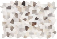 Kožený koberec patchwork 160 x 230 cm šedý a béžový VARTO, 237750 - Koberec