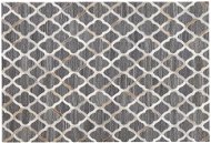 Kožený koberec v šedé a béžové barvě 140 x 200 cm ROLUNAY , 238076 - Koberec