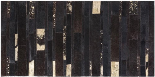 Hnědozlatý patchwork koberec z hovězí kůže 80x150 cm ARTVIN, 57753 - Koberec - Main image