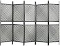 5-dielny paraván polyratan antracitový 300 × 200 cm - Paraván