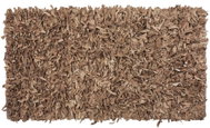 Béžový shaggy kožený koberec 80x150 cm MUT, 57765 - Koberec