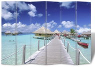 Folding Screen 240 x 170cm Beach - Room Divider