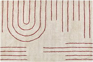 Bavlněný koberec 140 x 200 cm béžový/červený TIRUPATI, 303055 - Koberec