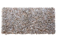 Kožený koberec 80 x 150 cm světle béžový MUT, 312299 - Koberec