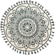 Kulatý koberec o 120 cm, orientální krémově zelený IRICE, 182256 - Koberec