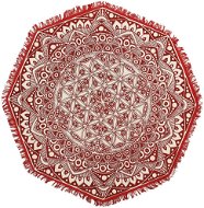 Koberec osmiúhelníkový o 120 cm orientální styl, barva červená a krémová MEZITILI, 182281 - Koberec