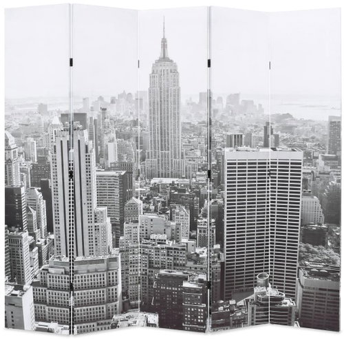 Folding Screen 200 x 170cm New York by Day Black and White - Room Divider - Main image