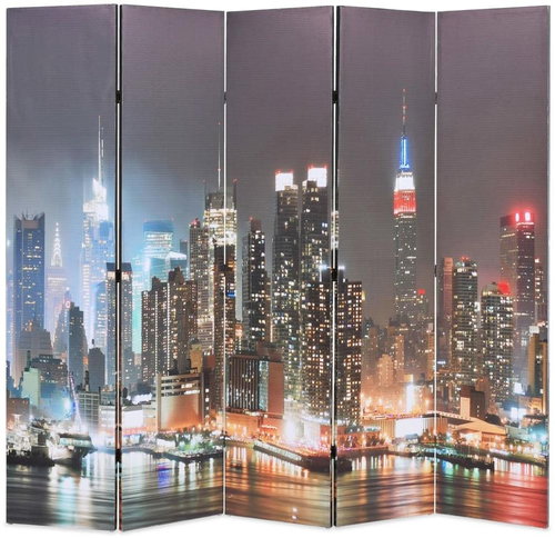 Folding Screen 200 x 170cm New York by Night - Room Divider - Main image