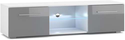 TV stolek Moon + LED osvětlení, šedý lesk, 5907763644142 - TV stolek - Main image