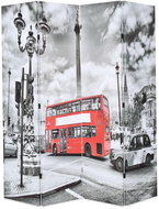 Folding Screen 160 x 170cm London Bus Black and White - Room Divider
