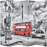 Folding Screen 200 x 170cm London Bus Black and White - Room Divider