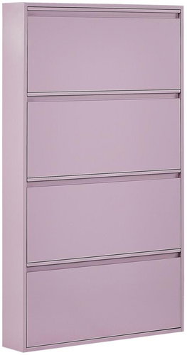 Ocelový botník se 4 výklopnými zásuvkami fialový TORRENS, 267921 - Botník - Main image