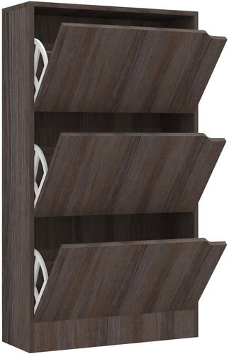 Botník se 3 dvířky šedý dub sonoma 59 x 24 x 105 cm dřevotříska, 338128 - Shoe Rack - Main image