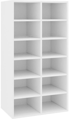 Shoe rack white 54 x 34 x 100,5 composite wood, 800396 - Shoe Rack - Main image