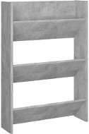 Nástěnný botník betonově šedý 60 x 18 x 90 cm dřevotříska, 806767 - Botník