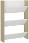 Nástěnný botník bílý a dub sonoma 60 x 18 x 90 cm dřevotříska, 806769 - Botník