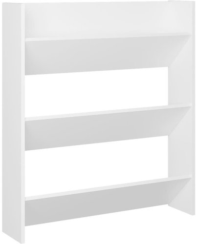 Nástěnný botník bílý 80 x 18 x 90 cm dřevotříska, 806777 - Shoe Rack - Main image