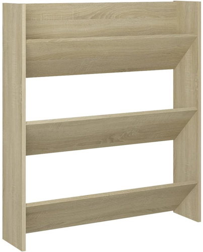 Wall mounted shoe rack sonoma oak 80 x 18 x 90 cm chipboard, 806783 - Shoe Rack - Main image
