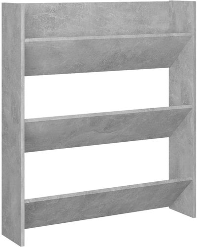 Nástěnný botník betonově šedý 80 x 18 x 90 cm dřevotříska, 806785 - Botník - Main image