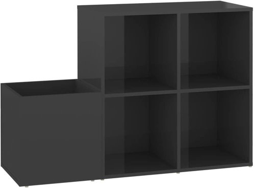 Botník do předsíně šedý vysoký lesk 105x35,5x70 cm dřevotříska, 808259 - Botník - Main image