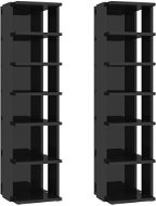 Botníky 2 ks černé s vysokým leskem 25 x 27 x 102 cm, 808500 - Botník