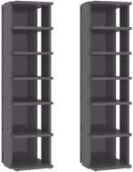 Botníky 2 ks šedé s vysokým leskem 25 x 27 x 102 cm, 808502 - Botník