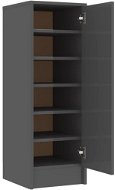 Botník šedý s vysokým leskem 32 x 35 x 92 cm dřevotříska, 808980 - Botník