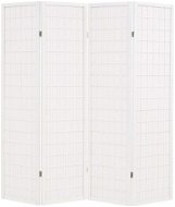 Skladací 4-dielny paraván v japonskom štýle 160 × 170 cm biely - Paraván