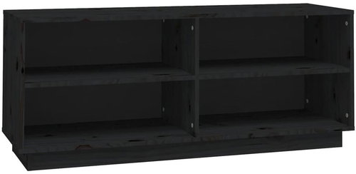 Botník černý 110 x 34 x 45 cm masivní borové dřevo, 813544 - Botník - Main image