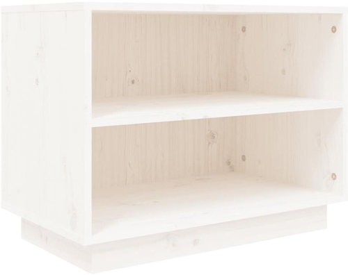 Botník bílý 60 x 34 x 45 cm masivní borové dřevo, 813546 - Shoe Rack - Main image