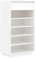 Shoe rack white 60 x 34 x 105 cm solid pine wood, 813551 - Shoe Rack