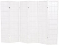 Folding 6-piece Screen in the Japanese Style 240 x 170cm White - Room Divider