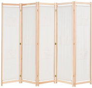 5-piece Cream Screen 200 x 170 x 4cm Textile - Room Divider