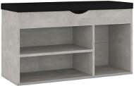 Lavica s topánkovníkom poduška betónovo sivá 80 × 30 × 47 cm drevotrieska, 326763 - Botník