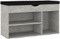 Lavice s botníkem poduška betonově šedá 80x30x47 cm dřevotříska, 326763 - Botník