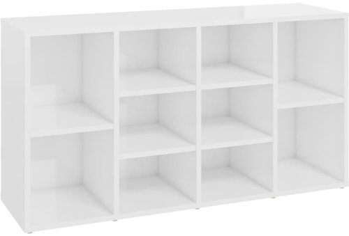 Lavice s botníkem bílá vysoký lesk 103x30x54,5 cm dřevotříska, 803296 - Botník - Main image