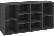 Lavice s botníkem šedá vysoký lesk 103x30x54,5 cm dřevotříska, 803298 - Botník