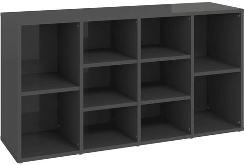 Lavice s botníkem šedá vysoký lesk 103x30x54,5 cm dřevotříska, 803298 - Botník - Main image
