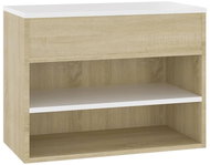 Lavice s botníkem bílá a dub sonoma 60 x 30 x 45 cm dřevotříska, 808743 - Botník