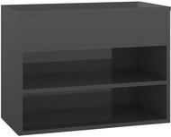 Lavice s botníkem šedá vysoký lesk 60 x 30 x 45 cm dřevotříska, 808746 - Botník